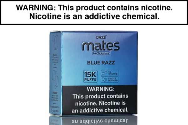 7 DAZE CLICKMATE MATES RECHARGE DISPOSABLE VAPE PODS - 15,000 PUFFS (2 PACK)