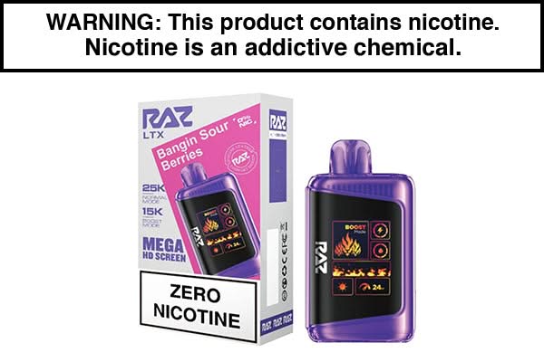 RAZ LTX 25K ZERO DISPOSABLE VAPE - $7.48 - Vapejuices