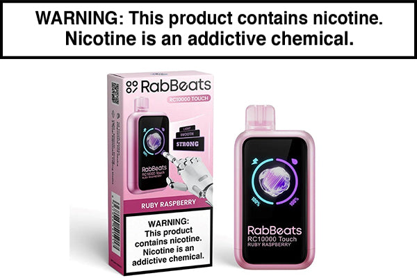 RABBEATS RC10000 TOUCH DISPOSABLE VAPE - 10,000 PUFFS Ruby Raspberry